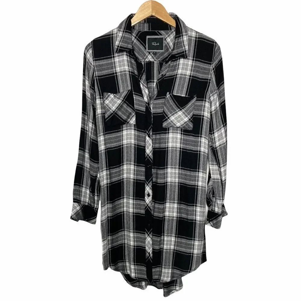 HP 🔥 RAILS | Sawyer Plaid Long Sleeve Button Down Shirt Dress
